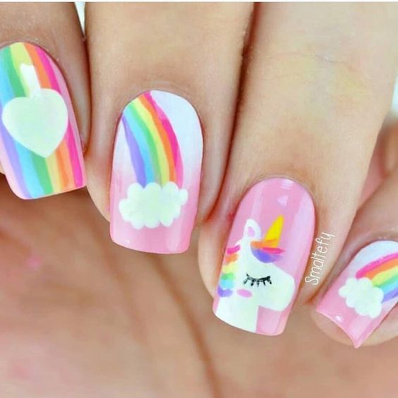 Day 254 Glowing Unicorn Nail Art Unicorn Nails Designs Unicorn Nails Unicorn Nail Art