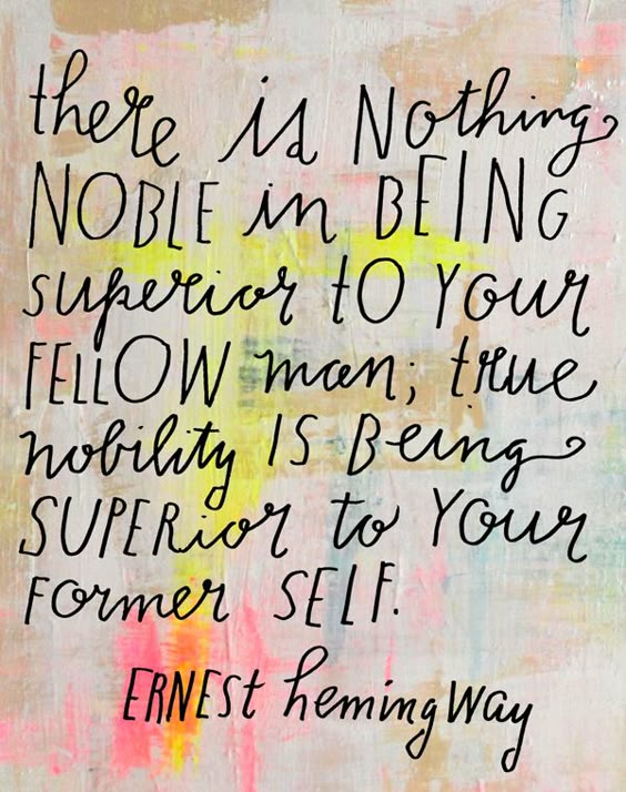 Inspiring quote with colorful hand-lettered art by Lisa Congdon. #inspiringquote #lisacongdon #hemingway