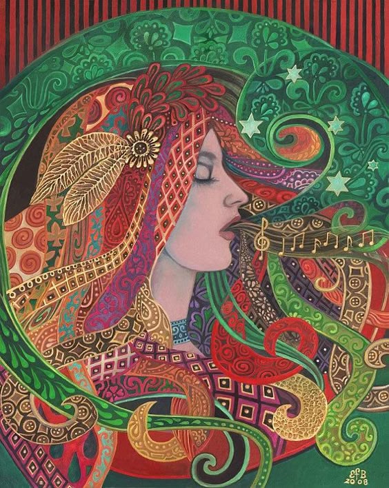 Mezzo diosa Art Nouveau música bruja 11 x 14 imprimir
