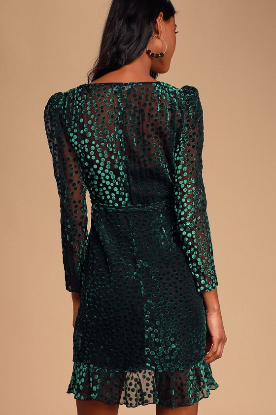 velvet polka dot dress