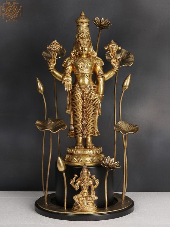 Brass - 24" Brass Tirupati Balaji with Devi Lakshmi