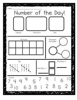 Daily math worksheets kindergarten