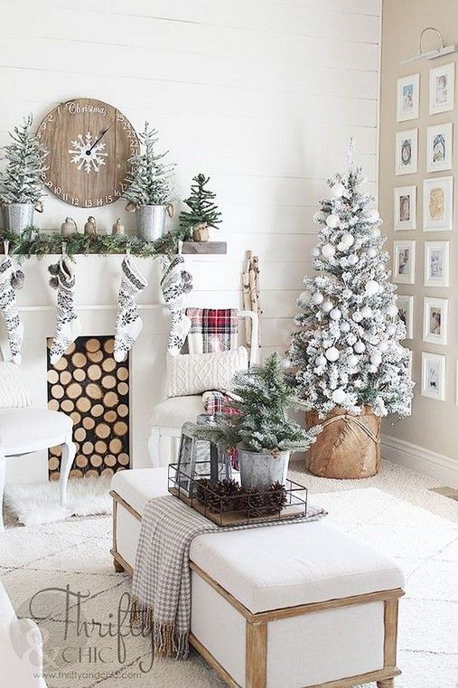 25 Living Room Decoration With The Best Christmas Ornaments In This Year Red Christmas Decor Christmas Mantel Decorations White Christmas Tree Decorations