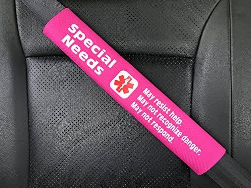 Amazon Com Special Needs Medical Alert Seat Belt Cover Bright Pink Automotive Medical Alert Seat Belt Cover Type 1 Diabetes