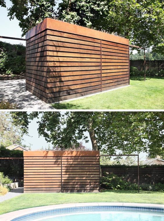 This Custom Designed Backyard Shed Includes A Potting Room On One Side And Bike Storage On The Other