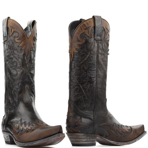 Sendra heren cowboylaars 9669 Flota Tang Borr. Marron bruin Sendra laarzen 13882 Deep Cuoio Franjes | Laarzen, Cowgirl