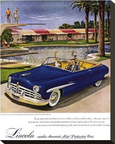 Poster Retro Wall Art of Classic Vintage Buick Streamliner 1949