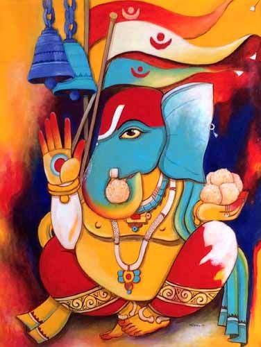 Ganesh Paintings buy online, Ganesh Paintings for sale in India, Ganesh Paintings