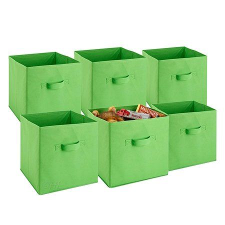 6 Pack Foldable Cloth Storage Cube Basket Bins Organizer
