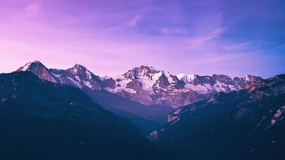 Landscape desktop wallpaper laptop computer background 4k full HD mountains purple sky nature image