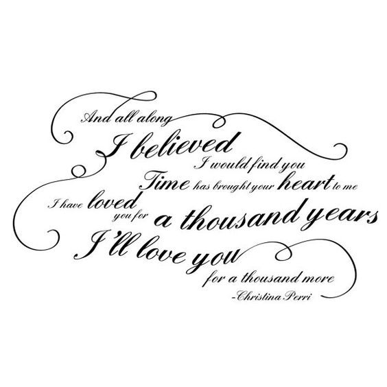 Small I Ll Love You For A Thousand Years Song Quote Decor Etsy Lied Zitate Spruche