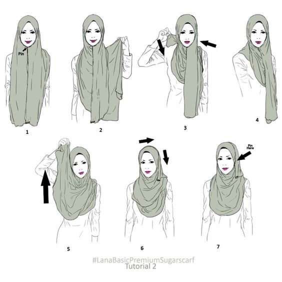 Tutorial hijab menutup dada.
