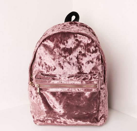 ROSE GOLD VELVET BACKPACK on The Hunt