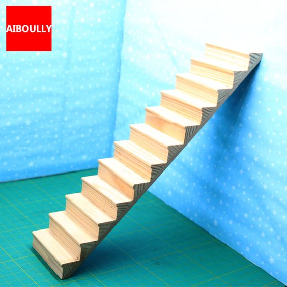 1//12 Scale Dollhouse Miniature Escalier en bois Escalier Maison Bâtiment