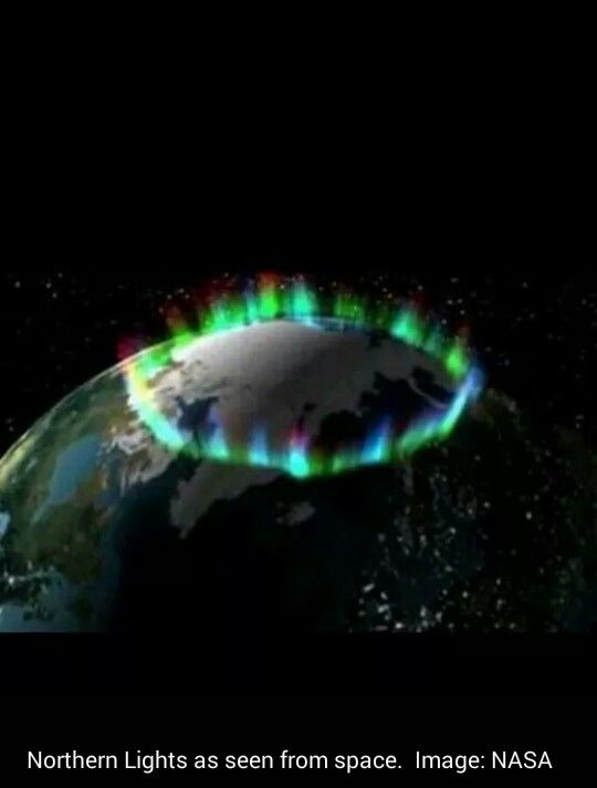 Northern Lights as seen from space. Image: NASA