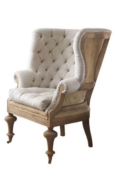 A deconstructed French Country wing chair! Fontaine wingback arm chair