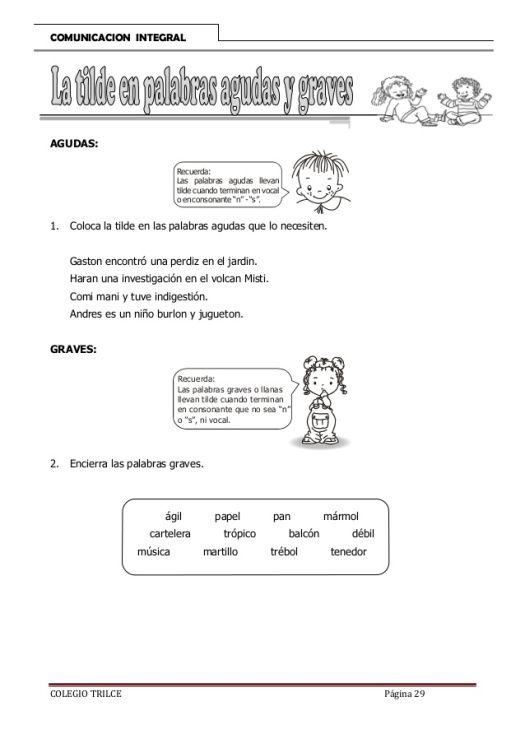 3º Primaria Refuerzo De Palabras Agudas Llanas Y Esdrújulas School Spanish Boarding Pass
