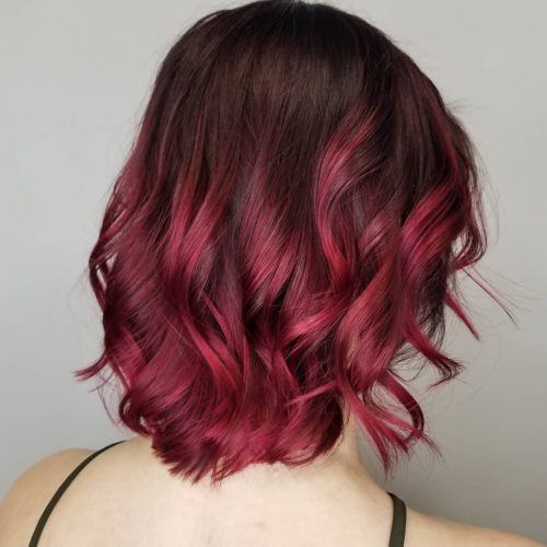 31+ Burgundy red ombre short hair Wallpaper