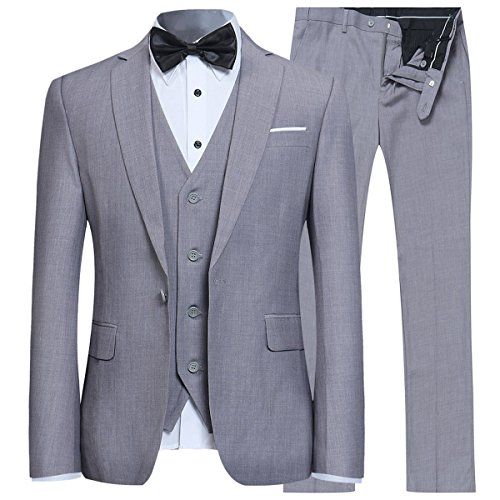 Mens Slim Fit 3-Piece Suit Tuxedo Blazer Jacket Tux Vest /& Trousers Wedding Dresses