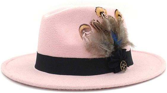 Elegdy Womens Wool Wide Brim Hat Fedora Hat with Cloche Ribbon Winter Autumn Wide Brim Jazz Church Keep Warm