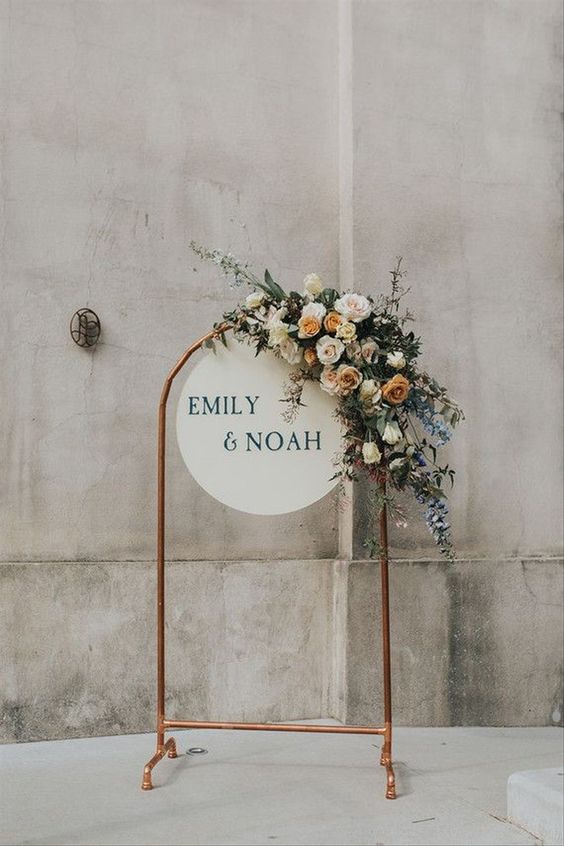 Rustic Floral Unplugged Wedding Sign