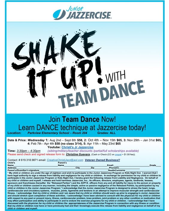 Montevalle Jr april 2016 class Jr Jazzercise Pinterest - location release form Montevalle Jr april 2016 class Jr Jazzercise Pinterest - location release form