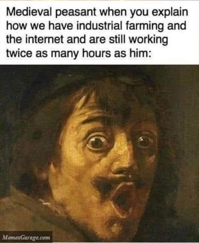 Medieval Peasant When You Explain How We Are Still Working Twice As Many Hours As Him Meme