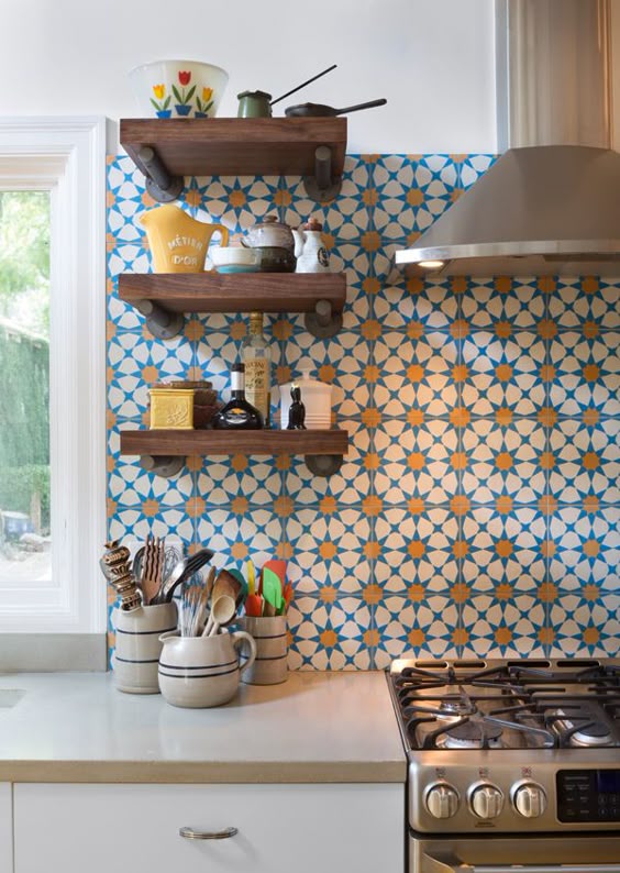 Decorative Wall Tiles Kitchen Backsplash Pleasing Nevie & Annie's Kitchen Backsplash And Shelveshello Kitchen Decorating Inspiration Decorative Wall Tiles Kitchen Backsplash Simple Nevie & Annie's Kitchen Backsplash And Shelveshello Kitchen Review
