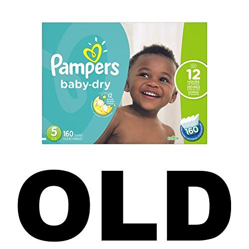 160 Count ECONOMY PACK PLUS Pampers Baby-Dry Disposable Diapers Size 5