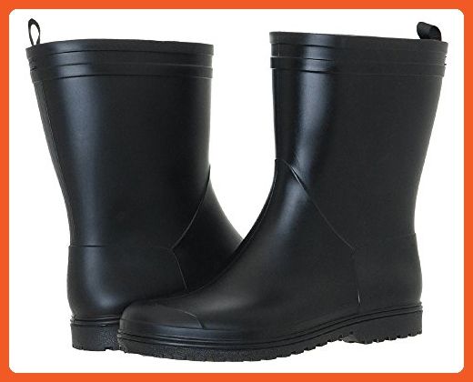 Capelli New York Matte Solid Mid Calf Ladies Rain Boots Black 8