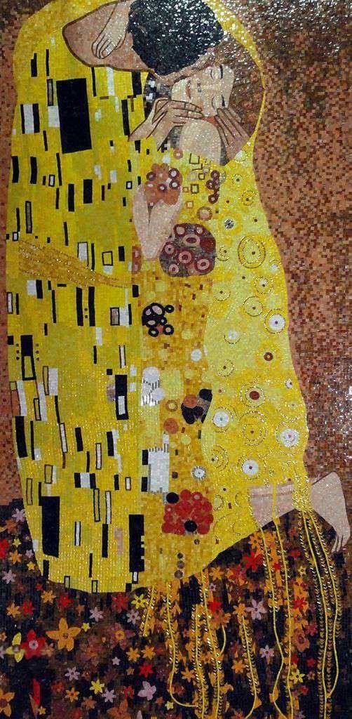 Tenda da doccia astratta ispirata a Gustav Klimt The Kiss artistica tenda da doccia per bagno KOLATREE