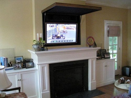 Hidden Tv Above Fireplace Ideas Tv Above Fireplace Traditional Living Room Above Fireplace Ideas