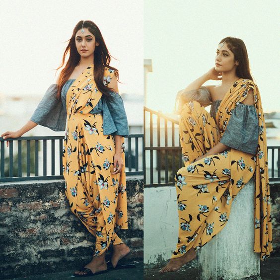Charvi Dutta wearing Dhoti-Saree-Pants from Pasha India