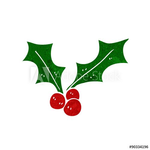 Stock Image: cartoon christmas holly
