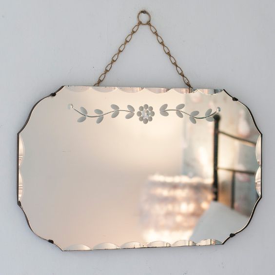 Pin On Mirrors Pin On Mirrors, Antique Etched Frameless Mirror