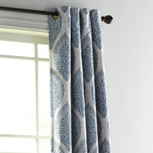 Reese Blue 108 Grommet Blackout Curtain Curtains Cool Grommet Blackout Curtain, Blackout Curtains Blue Pattern