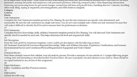 HRM 598 Week 3 Case study Job Evaluation at Whole Foods - writing a job summary HRM 598 Week 3 Case study Job Evaluation at Whole Foods - writing a job summary