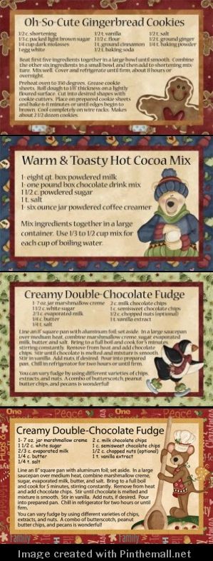 christmas cards with recipes