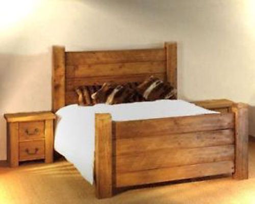 Handmade Solid Wood Chunky Panel Bed Frame Made To Measure In Single Double Super King Size Redwood Pine Oak Finish Post Frames Wooden Bed Frame Panel Frames, Handmade Super King Size Bed