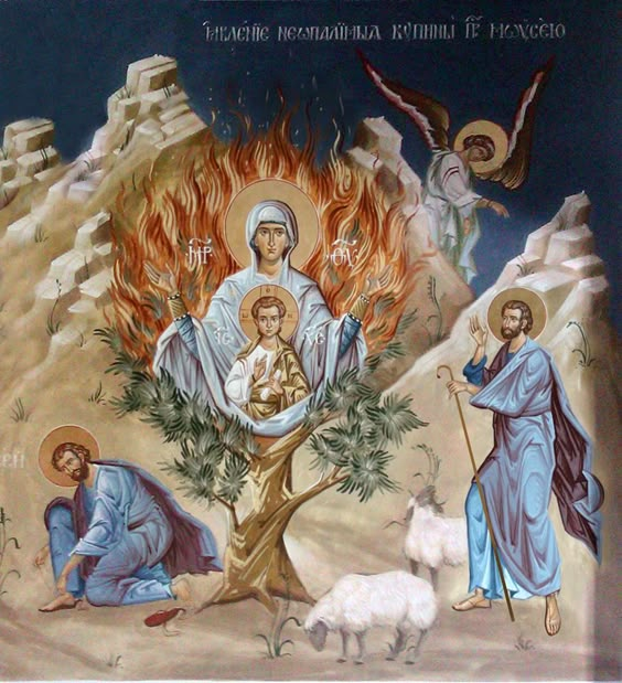 Icon of the Mother of God “the Unburnt Bush” https://oca.org/saints/lives/2010/09/04/102500-icon-of-the-mother-of-god-the-unburnt-bush