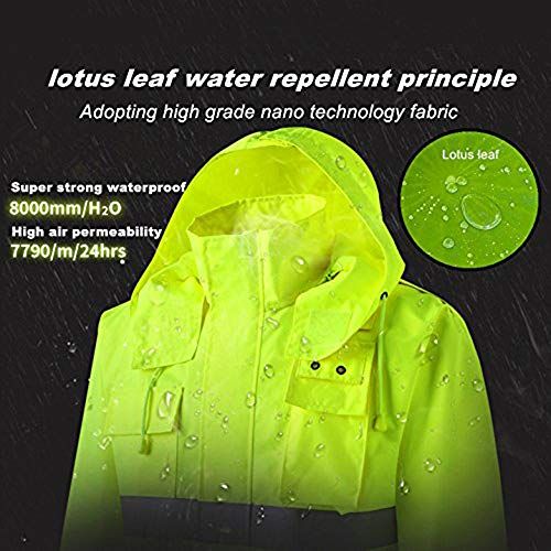 Medium ANSI/ISEA Compliant,Yellow XIAKE SAFETY Class 3 Hi-Vis Reflective Rainwear Breathable Windproof Waterproof Antifouling Medium ANSI/ISEA Compliant,Yellow XIAKE SAFETY Class 3 Hi-Vis Reflective Rainwear Breathable Windproof Waterproof Antifouling