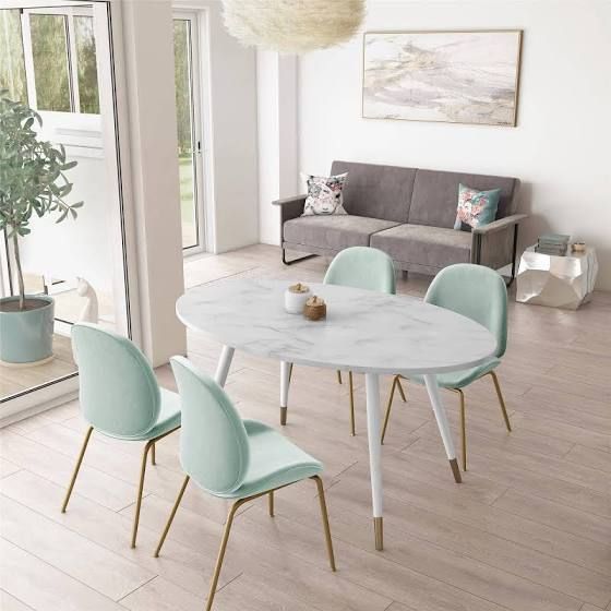 Cosmoliving Amari Faux Marble Dining Table Size 00 X 38 White Google Shopping Dining Table Marble Faux Marble Dining Table Modern Oval Dining Table