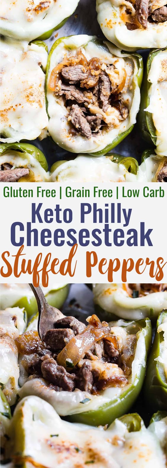 Low Carb Keto Philly Cheesesteak Stuffed Peppers With Cauliflower