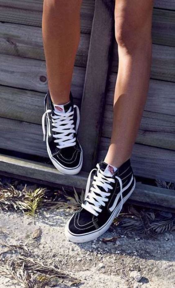 vans negros de mujer