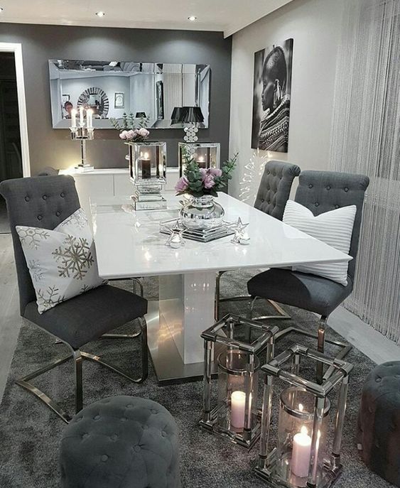 Snowflake Cushions Living Room Decor Apartment Luxury Interior Dining Room Table Decor