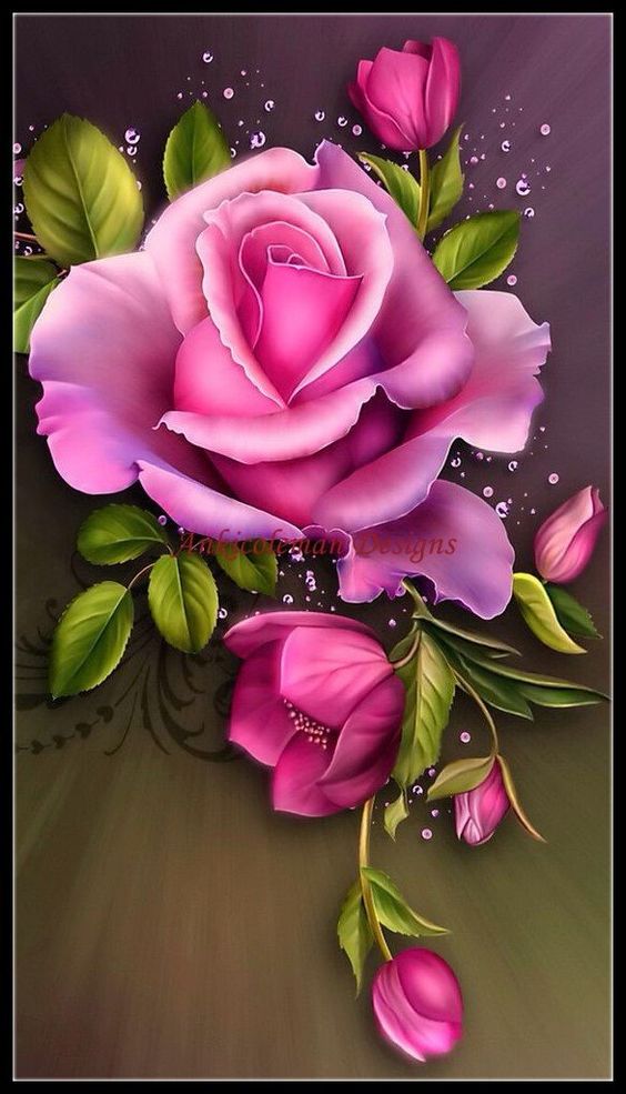 Pink Rose Counted Cross Stitch Patterns Printable Chart | Etsy