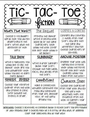 Fiction Reading Response Choice Board Fiction, Board and School - board report Fiction Reading Response Choice Board Fiction, Board and School - board report
