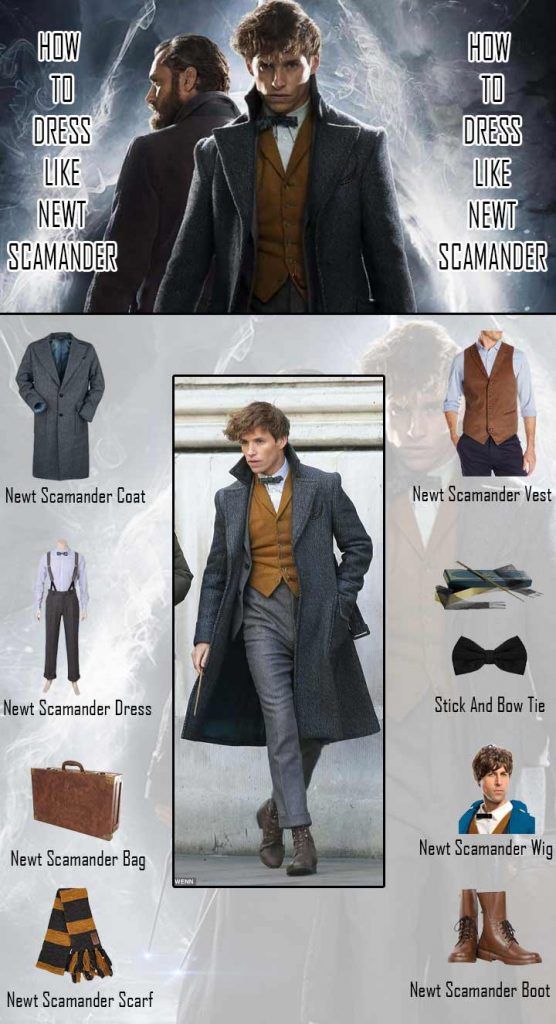 Newt Scamander Costume Fantastic Cosplay The Crimes of Grindelwald Outfit Suits