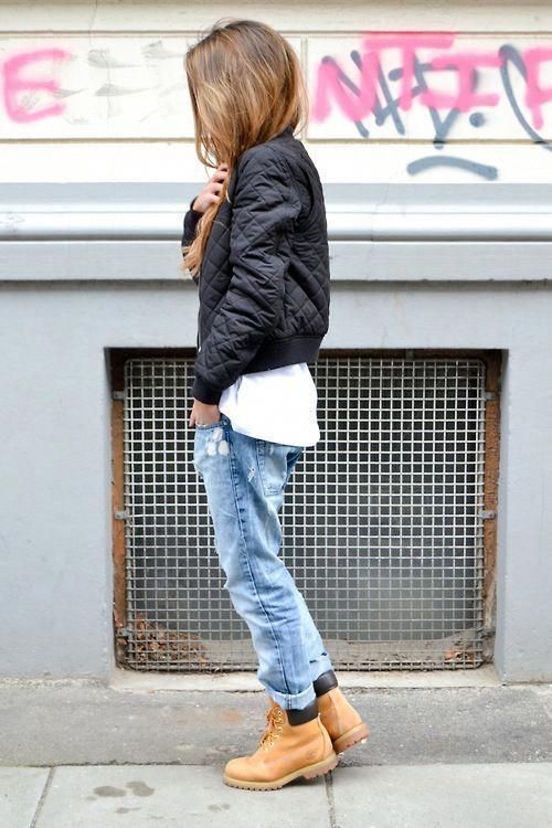 с чем носить модные ботинки тимберленды #TimberlandBoots