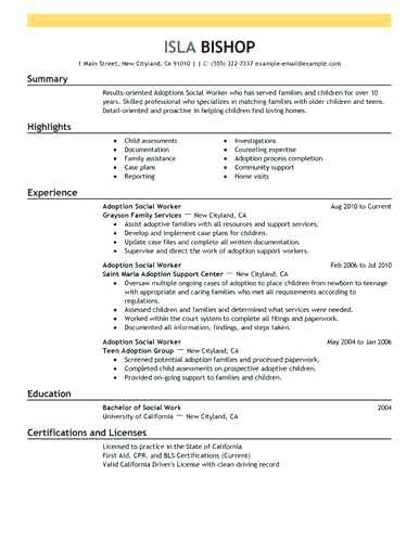 Resume Examples For Older Workers Examples Older Resume Resumeexamples Workers Resume Examples Adoption Social Worker Good Resume Examples